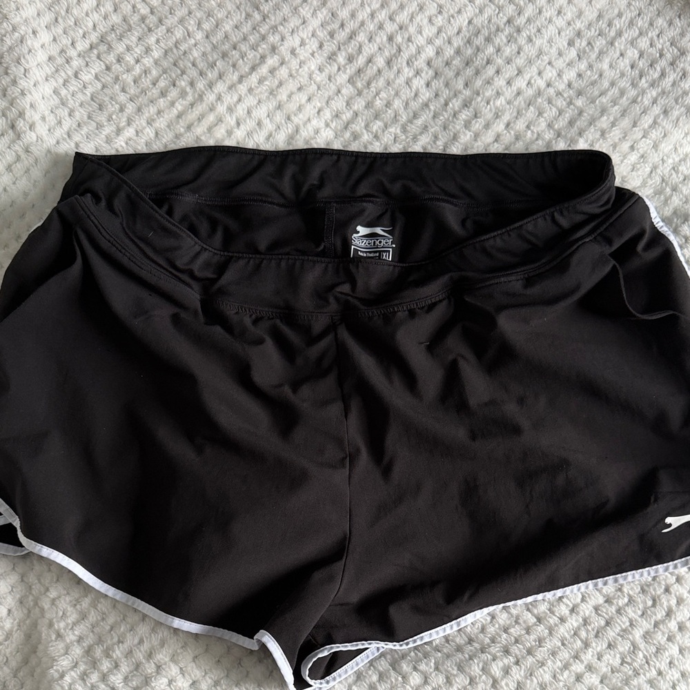 Slazenger Women's Black and White Athletic Shorts